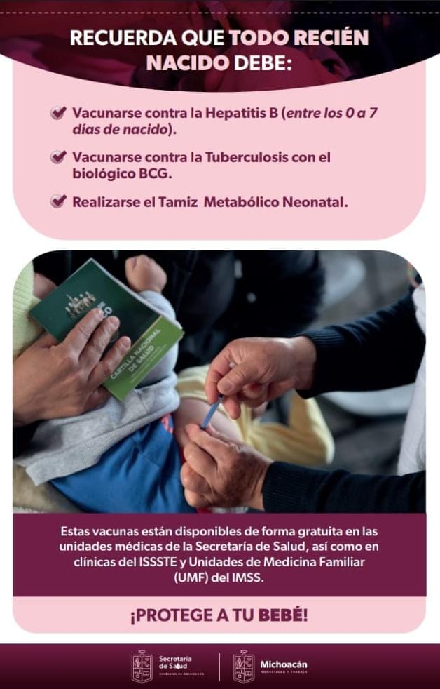 Aplica SSM vacuna contra la tuberculosis a recién nacidos
