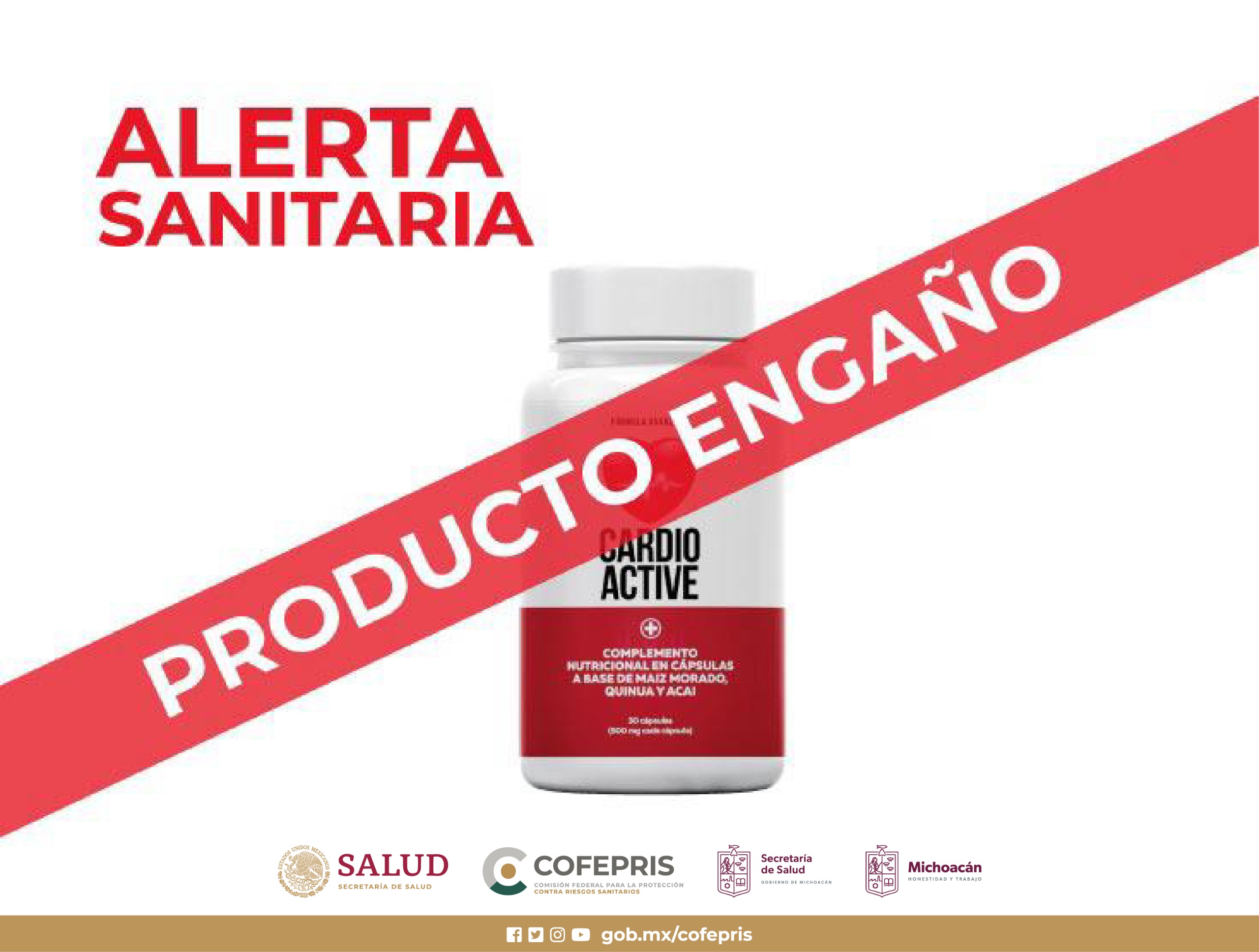 Alerta SSM a no consumir Cardio Active por ser riesgoso para la salud