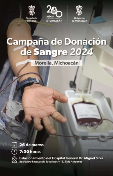 Invita SSM a participar en la colecta de sangre