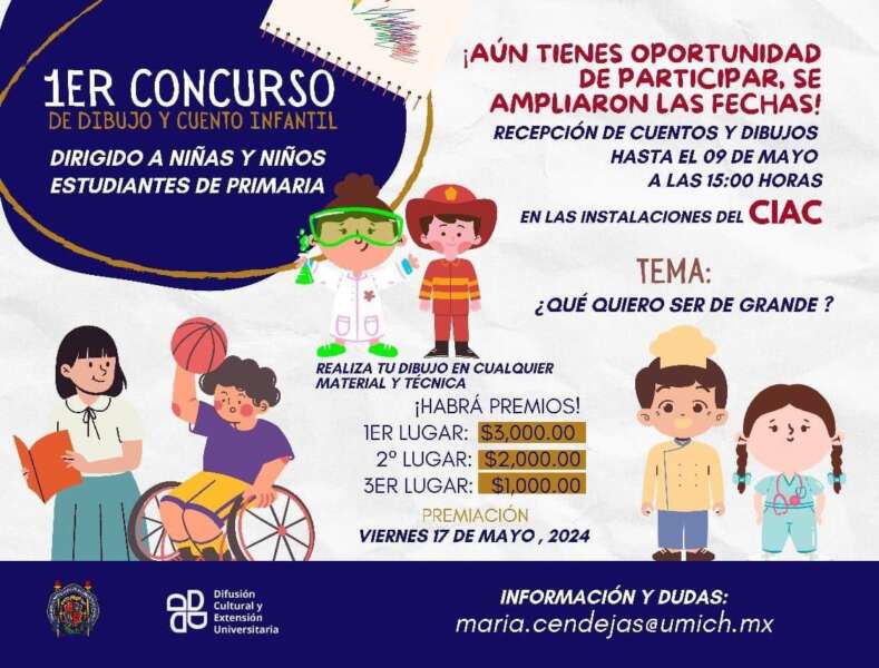 UMSNH amplia fecha para que las y los niños participen en los concursos “Sé rector o rectora por un día” y de Dibujo y Cuento Infantil