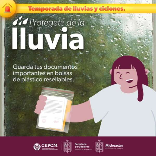 Se pronostican lluvias muy fuertes para Michoacán; PC pide extremar precauciones