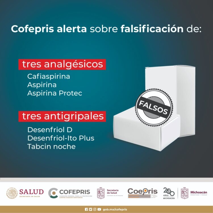 Falsificaciones de analgésicos y antigripales se venden en Michoacán: SSM