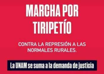 Gran marcha por Tiripetío y contra la represión a las Normales Rurales