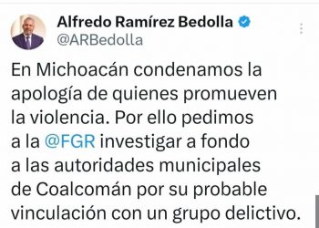 Sin dar seguridad a Michoacán, el gobernador Alfredo Ramírez exige a la Alcaldesa de Coalcomán separarse del cargo para ser investigada