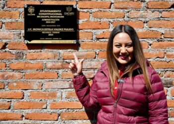 Inaugura Mónica Valdez barda perimetral en escuela Primaria Integral Ricardo Flores Magón de Zacapu