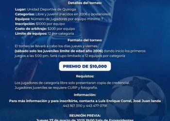Anuncia Gobierno de Quiroga Torneo de Fútbol 7