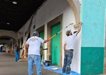 El Ayuntamiento de Morelos mejora la imagen urbana del centro histórico de Villa Morelos