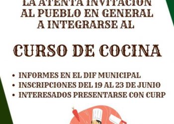 Ayuntamiento de Morelos abre inscripciones para curso de cocina a través del DIF municipal