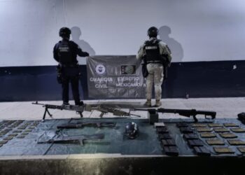 Aseguran arsenal con barret, ametralladoras y granadas en Aguililla