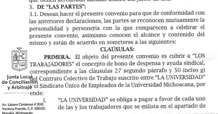 Exige SUEUM a la UMSNH cumpla convenio de pago de Ayudas Sindicales 2019 y 2020