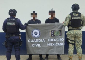 Fuerzas estatales y federales aseguran a dos hombres en Buenavista y armamento