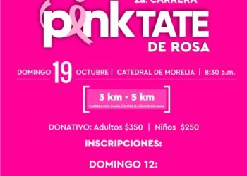 DIF Morelia invita a la 2ª Carrera “Pinktate de Rosa”