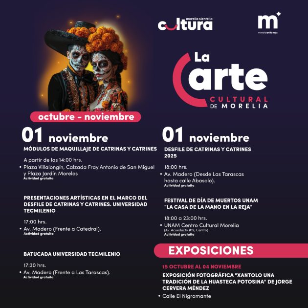 Todo listo para el programa artístico y cultural de Día de Muertos: SeCultura