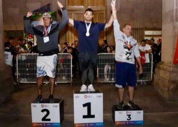 Celebra Alfonso Martínez medalla de oro de elemento de Policía Morelia, en Juegos Latinoamericanos de Policías y Bomberos