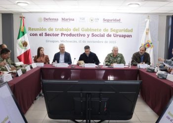 Acuerdan implementar plan región Uruapan entre Harfuch, Bedolla y Quiroz