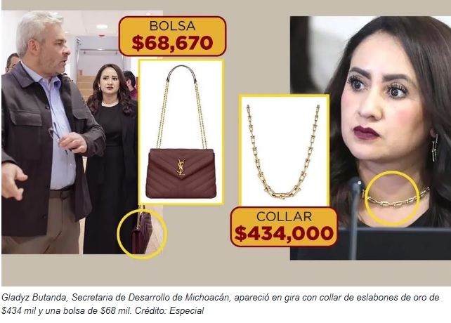 Publica el periódico Reforma, costosos accesorios de Gladys Butanda ¿Será que los teleféricos dejan para eso y más…?