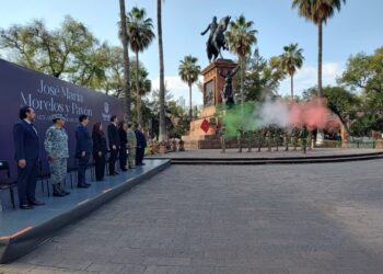 Rinden autoridades municipales homenaje a don José María Morelos