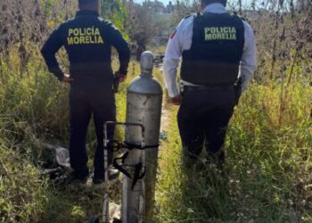Recupera Policía Morelia cilindro con gas cloro