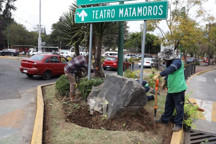 Servicios Públicos municipales embellece la Calzada Juárez