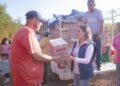 Dayana Pérez Mendoza fortalece apoyo a comunidades con entrega de balastre y despensas en El Romero y El Guayabo
