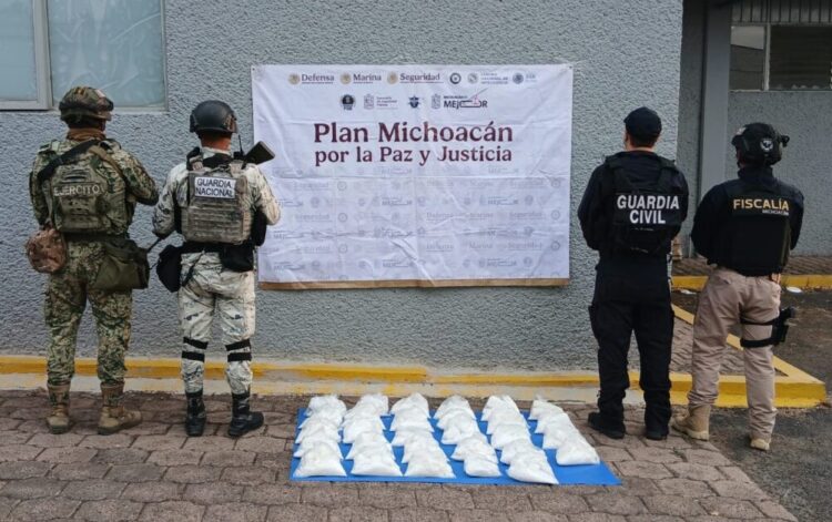 Asegurados 40 kg de metanfetamina en fraccionamiento Jardines del Rincón en Morelia