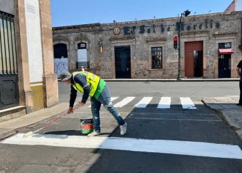 Inicia Sedum balizamiento integral de la Avenida Francisco I. Madero, en el Centro Histórico