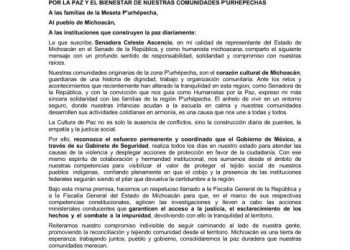 Por la Paz y el Bienestar de Nuestras Comunidades P’urhépechas