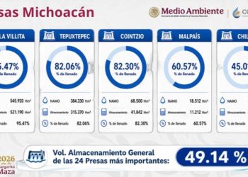 Lluvias adelantadas dan respiro a las presas de Michoacán y se mantienen por debajo del 50 por ciento de su capacidad