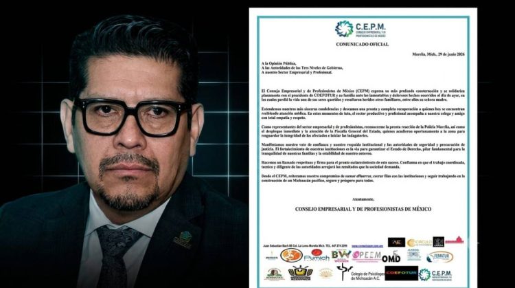 Exige CEPM frenar violencia en Michoacán tras atentado contra líder de COEFOTUR