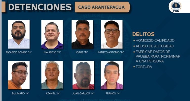 Han caído ocho implicados en caso Arantepacua; continúa investigación sin impunidad