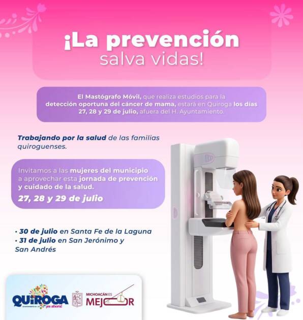 Anuncia Alma Mireya González jornada gratuita de mastografías en Quiroga y comunidades