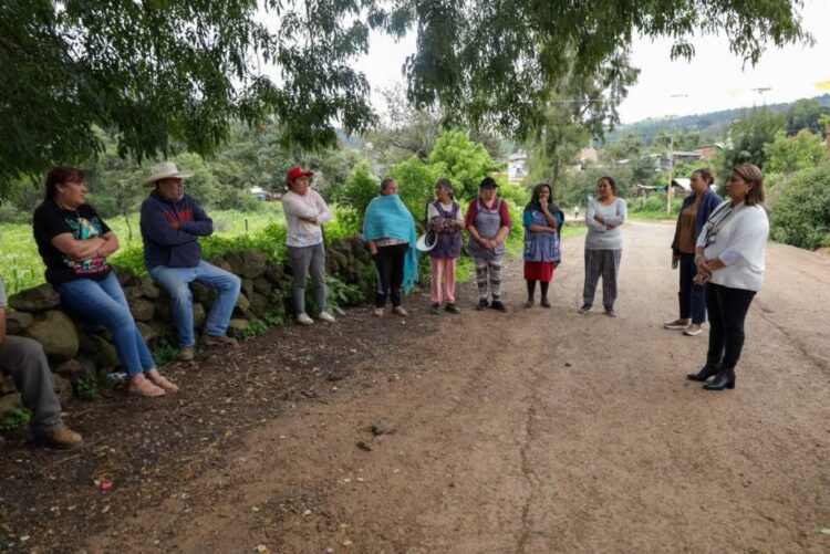 Alma Mireya González atiende reporte por presuntos ataques de una pantera a borregos en Icuacato