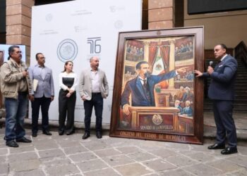 Obra de Francisco Bustos sobre la lucha de Belisario Domínguez llega al Congreso de Michoacán