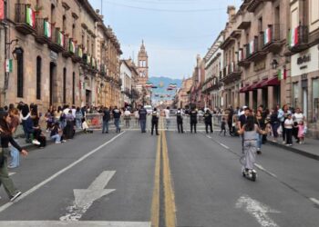 Gobierno de Morelia mantiene dispositivo de orden en el Centro Histórico