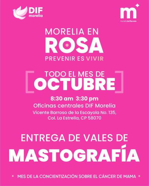DIF Morelia acerca mastografías gratuitas a mujeres de Morelia